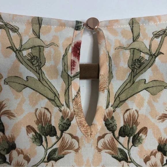 Soft Surroundings Tunic Floral Large Multicoloured Short Sleeves Pleated Blouse - Picture 6 of 10